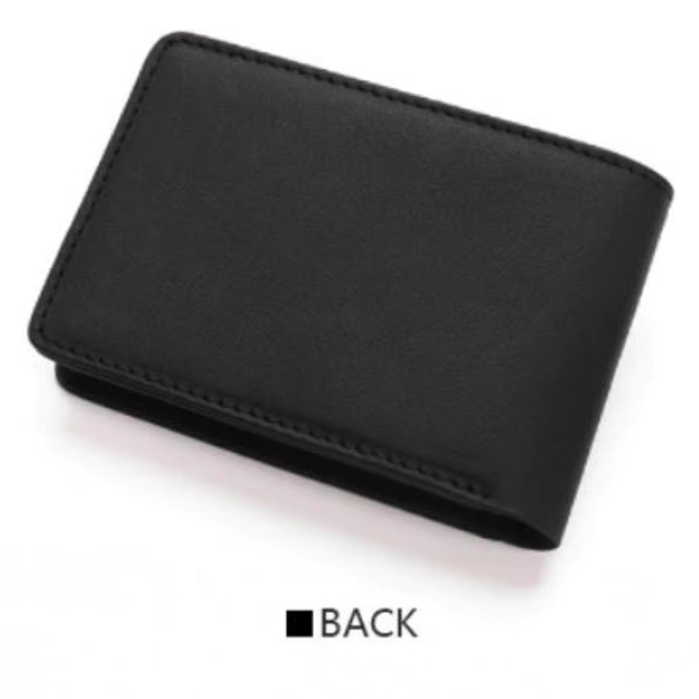 Slim Leather ID Credit Card Holder Bifold RFID - Picture 3 of 6